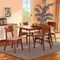 Baxton Studio Euclid Mid-Century Modern Grey Fabric and Walnut Brown Finished Wood 5-Piece Dining Set 184-11647-11644-Zoro - alternate 7